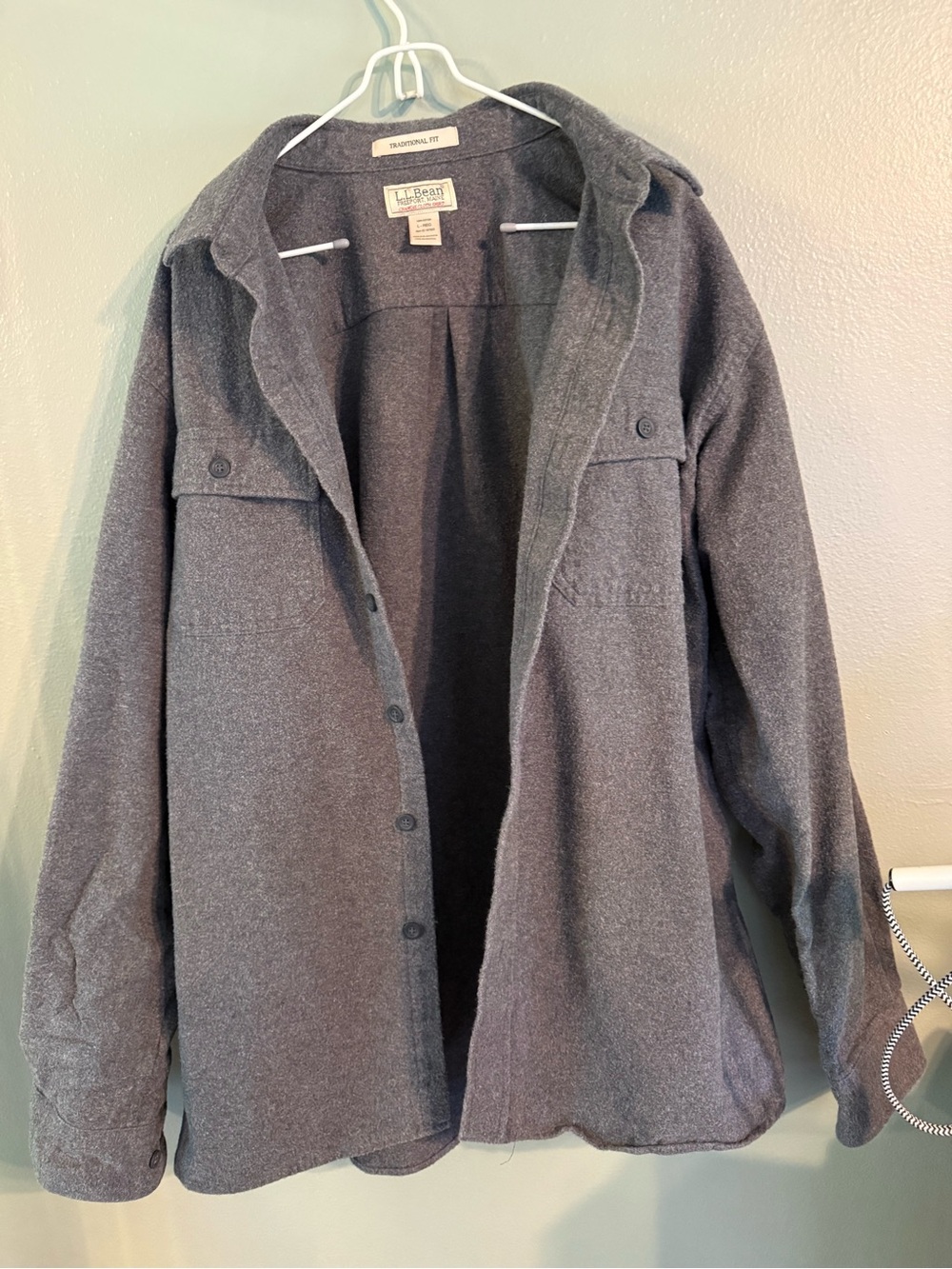 L.L.Bean Gray Chamois Cloth Shirt